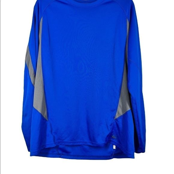 REI Mens Sz L Long Sleeve Blue Gray Athletic Shirt Stretchy Base Layer - Picture 3 of 7